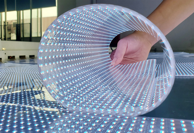 High transmittance LED transparent crystal film screen